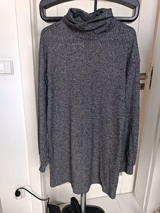 Długi sweter szary melange M 38 10 Zara