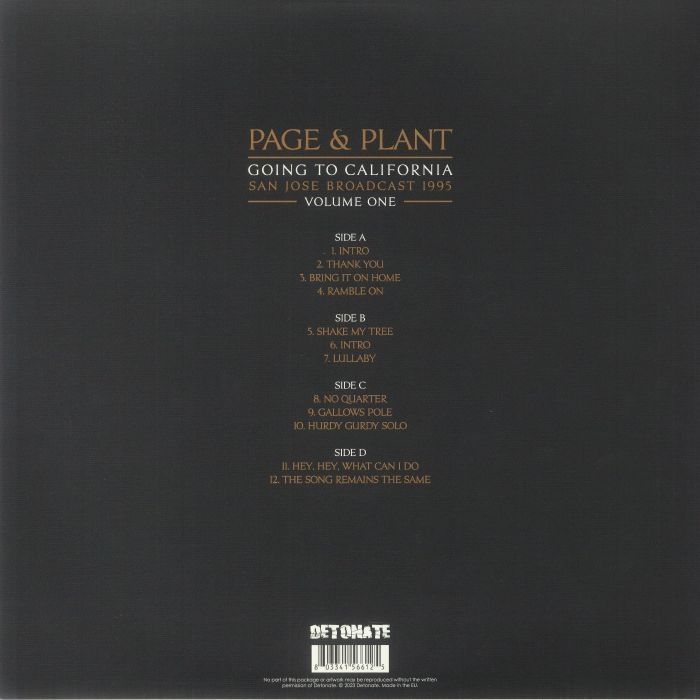 ROBERT PLANT +JIMMY PAGE (Led Zeppelin) San Jose 1995 Vol. 1+2 RED 4LP