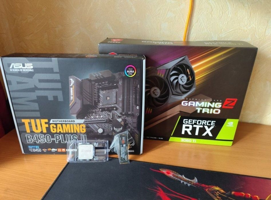 Игровой мощный ПК RTX 3060Ti, Ryzen 5600, SSD m.2, ОЗУ 16GB, ARGB