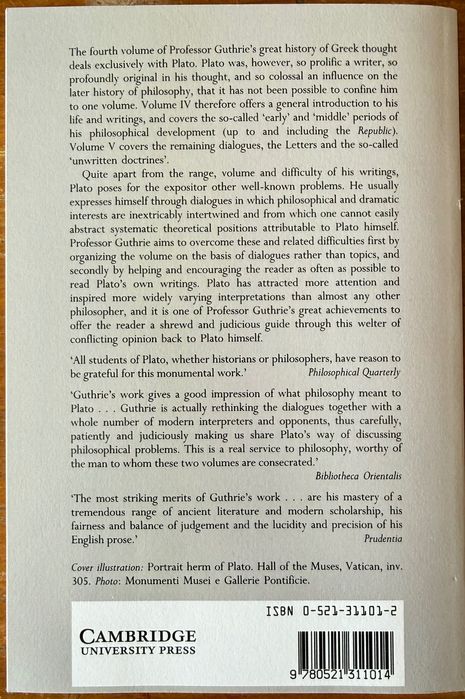 A history of greek philosophy IV