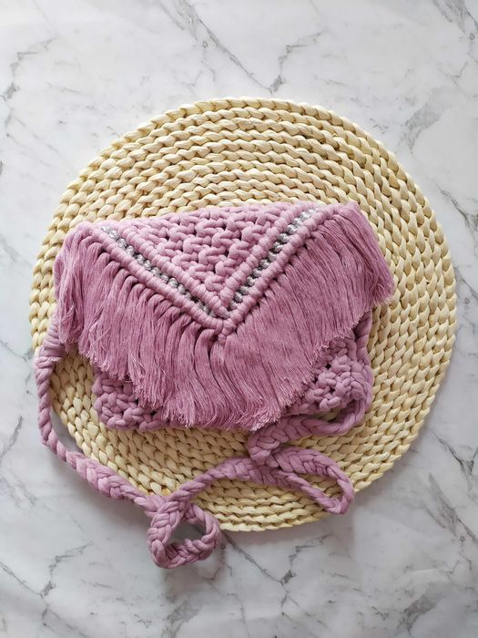 Ręcznie pleciona torebka kopertówka makrama