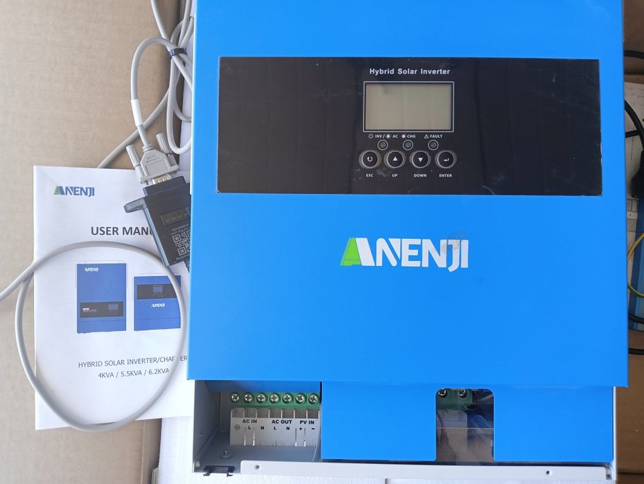 Sprzedam kompletny magazyn energii z inwerterem ON-off-grid Anenji 4,2 kW + magazyn energii  LiFePO4 5,12 kWh w wykonaniu zewnętrznym