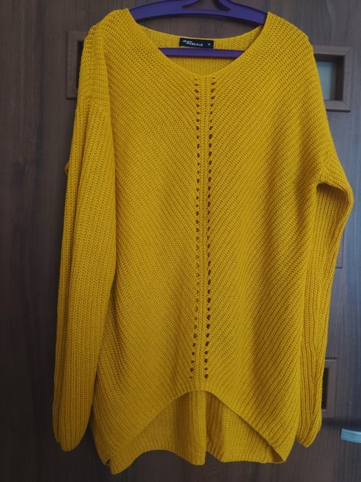 Żółty musztardowy sweter takko m 38 l 40