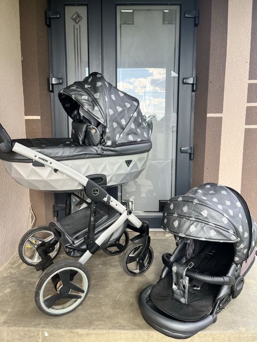 Продаю коляску Junama 2в1 Diamant сіра шкіра