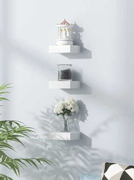 6 szt półka mini samowisząca biała