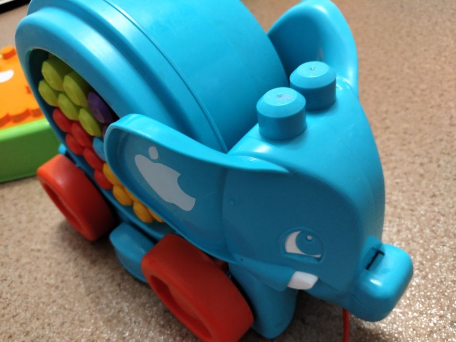 Mega Bloks (Мега Блокс) Слоник-каталка + Конструктор / Сортер