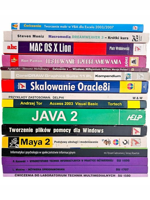 16x Książki Informatyka Programowanie Java Delphi Corel Windows