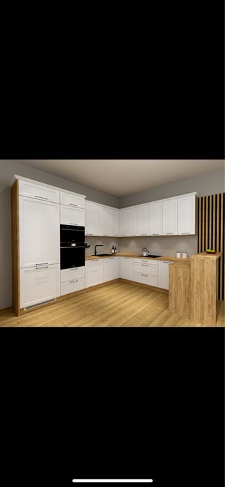 Meble kuchenne Dąb kraft zloty. Fronty Mdf kolor do ustalenia