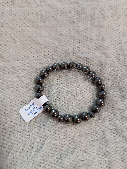 Nowa bransoletka z kamienia hematyt 8/6mm 16 cm