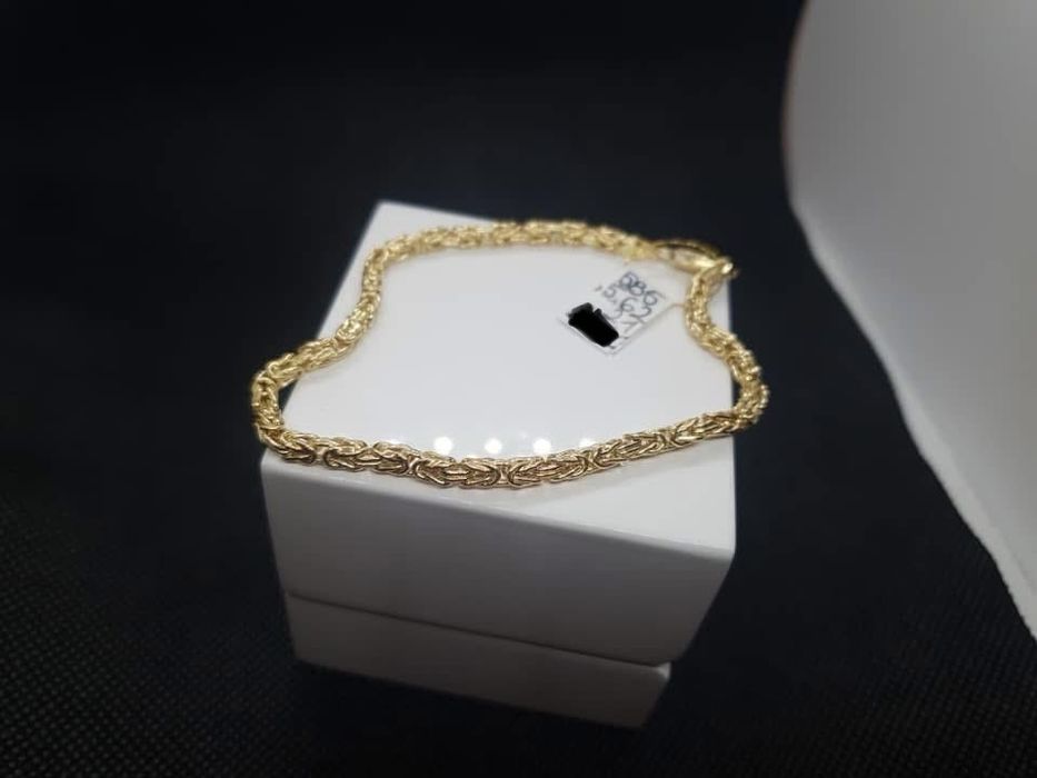 Złota Bransoletka Splot Królewski