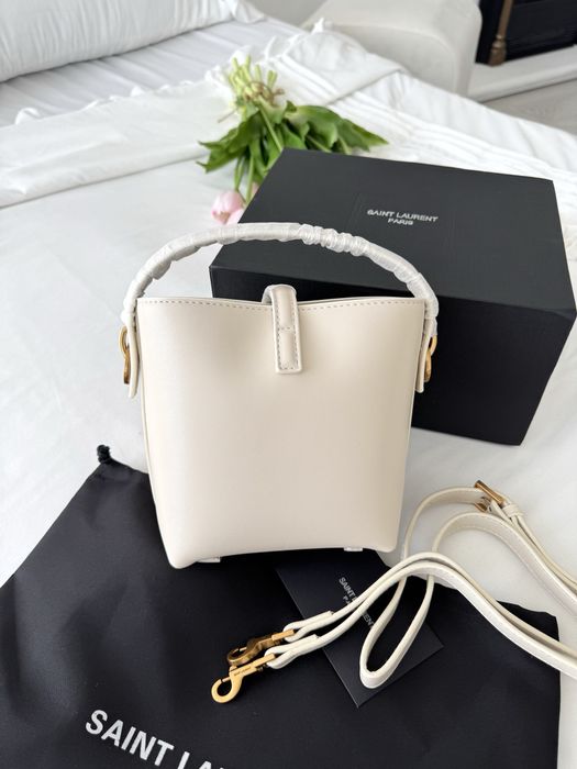 Сумка YSL Yves Saint Laurent Le 37 Small молочна, чорна