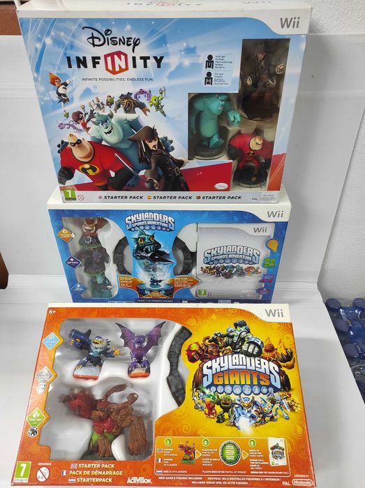Wii/Nintendo (jogos, figuras, acessórios, cartas): "Disney Infinity" / "Skylanders (1)" / "Skylanders Giants (2)" / "Extreme challenge"