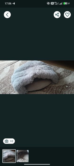 М'яка лежанка-гніздечко для котів і маленьких собак розміру S.