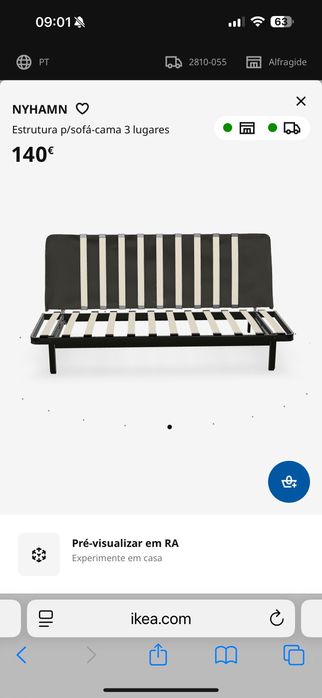 Sofá-cama impecável. Poucos meses de uso!