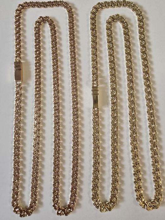 Nowy złoty Łańcuszek Garibaldi PR.585 14K Czerwone złoto