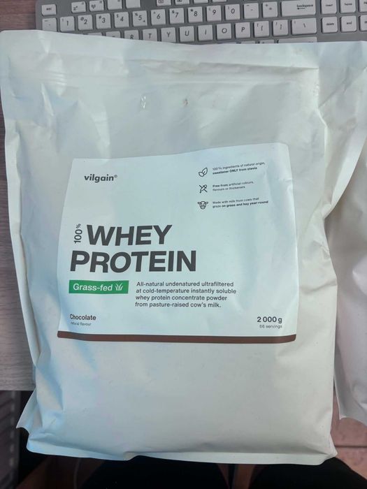 VILGAIN Grass-Fed Whey Protein 2000 g czekolada uszkodzone opakowania
