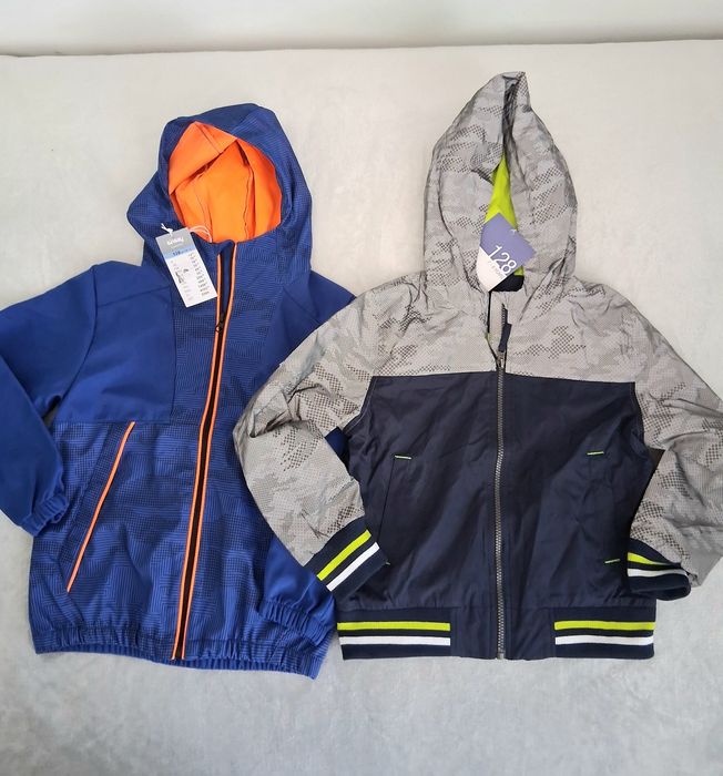 Dwie nowe kurtki przejściowe 128 kurtka bluza softshell chłopięca Sinsay