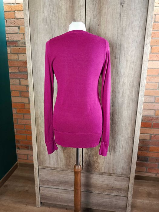 sweter cienki fuksja róż fiolet linen basic S 36