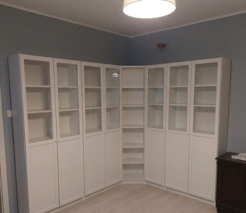 Duży zestaw witryn IKEA BILLY OXBERG | Regały narożne, stan idealny!