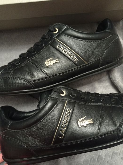 Buty Lacoste Chaymon rozmiar 44 czarne j Nowe skórzane skóra sneakersy