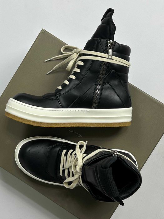 Rick Owens Geobasket Ramones jumbo laces чорні кеди opium archive