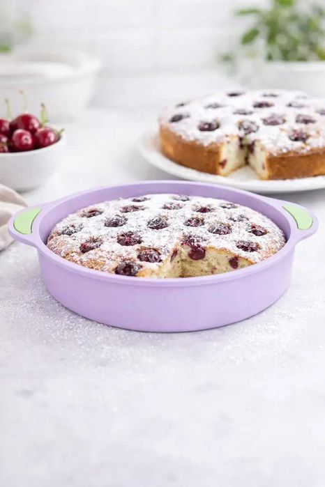 Силиконовая форма для выпечки 27,5×4 см с ручками и рельефным дном