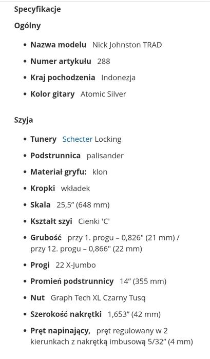 Schecter Nick Johnston Atomic Silver nie fender ibanez