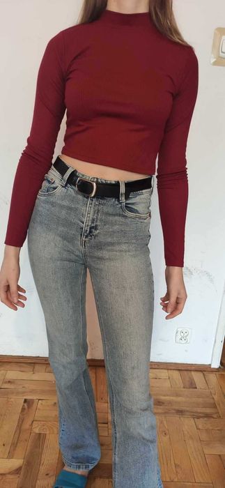 Bluzka bordowa z długim rekawem