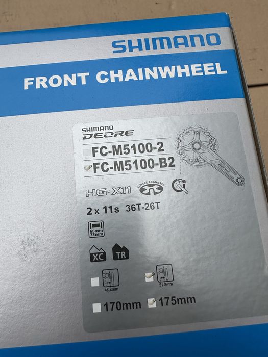 Nowa korba Shimano Deore FC-M5100-B2 / 175 mm 36-26T
