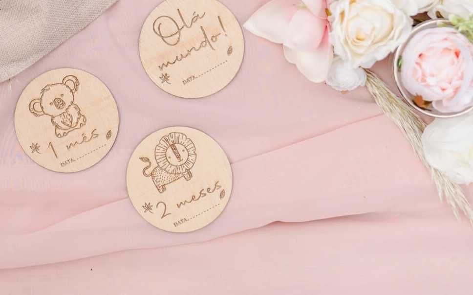 Cartões Madeira Recém Nascido