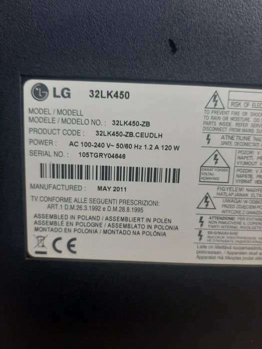 Lg 32lk450 às peças
