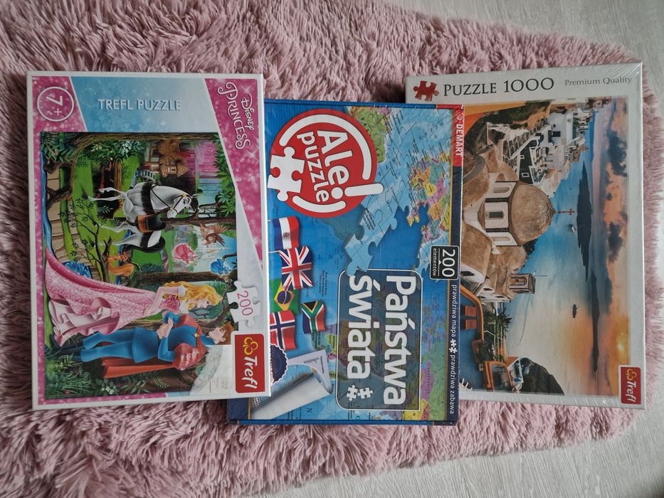 Puzzle zestaw 3sztuki 1000 el 200 el  i 200 el  TREFL nowe NA PREZENT