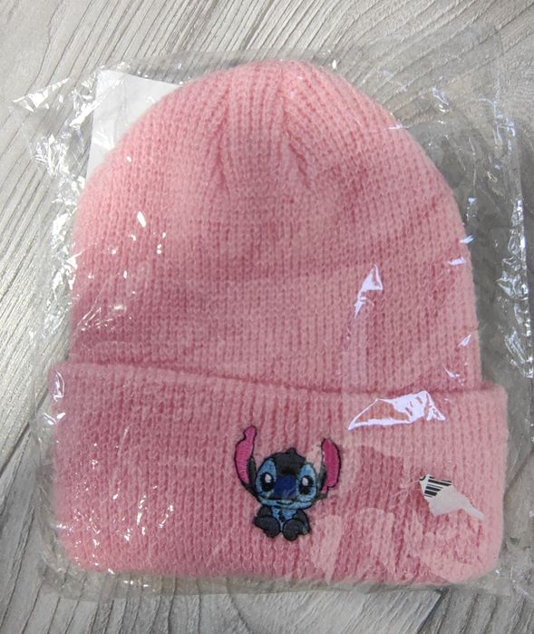 Czapka różowa Stich jesienna zimowa nowa