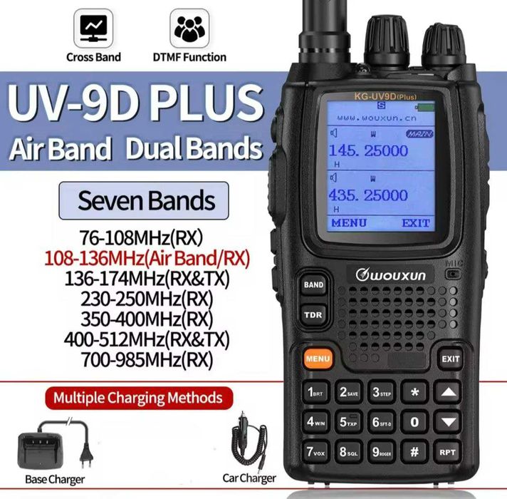 Радіостанція WOUXUN UV-9D Plus радіостанція Multi-Band АМ/FM 2 Супергетеродин