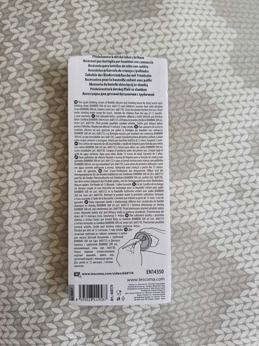 Słomki z elastycznego silikonu do bidonu BAMIBINI 300 ml