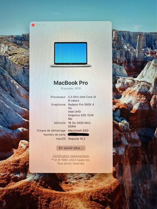 MacBook pro 15’’ i9 16GB RAM 1TB SSD - AZERTY