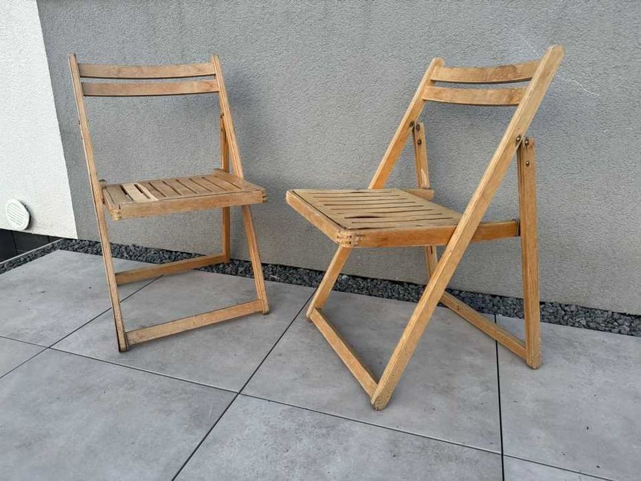 Krzesła drewniane składane