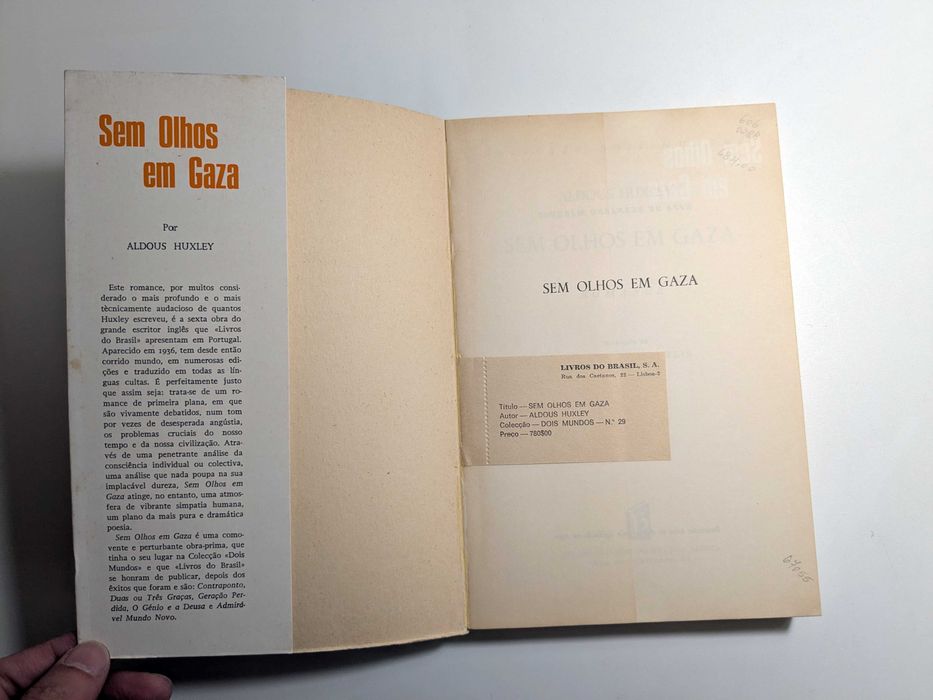 "Sem Olhos em Gaza" (Aldous Huxley)