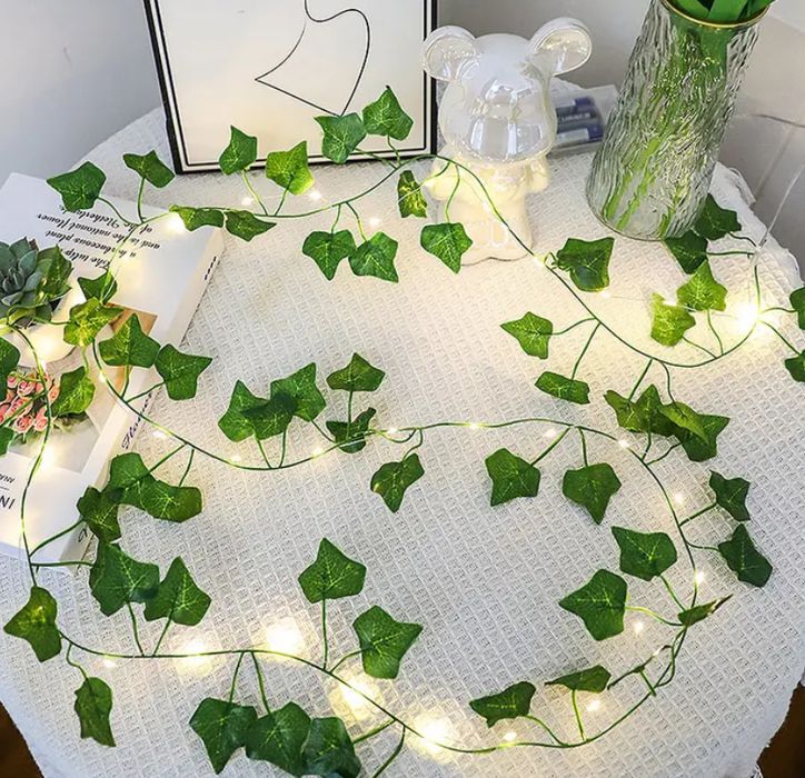 Штучна квіткова лампа «Виноградна лоза» | Тепле світло | 6 м