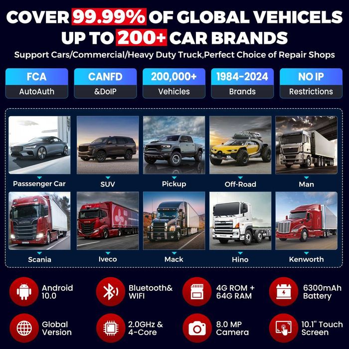 Máquina Diagnostico Launch X431 HD Ligeiros e Pesados