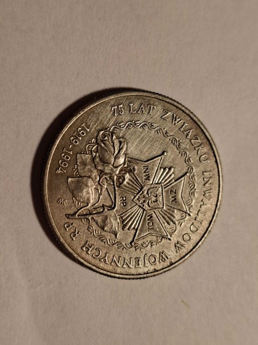 Moneta 75 lat związku inwalidow