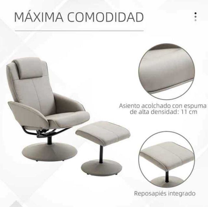 poltronas relax reclinável até 145° com apoio para os pés (preco cada)