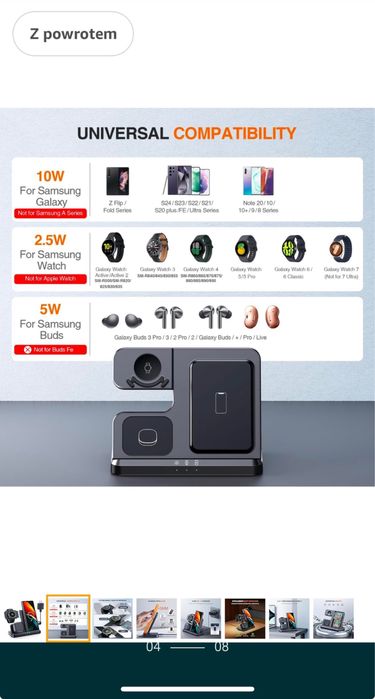 Bezprzewodowa ładowarka LK Samsung Stacja ładująca 3 w 1