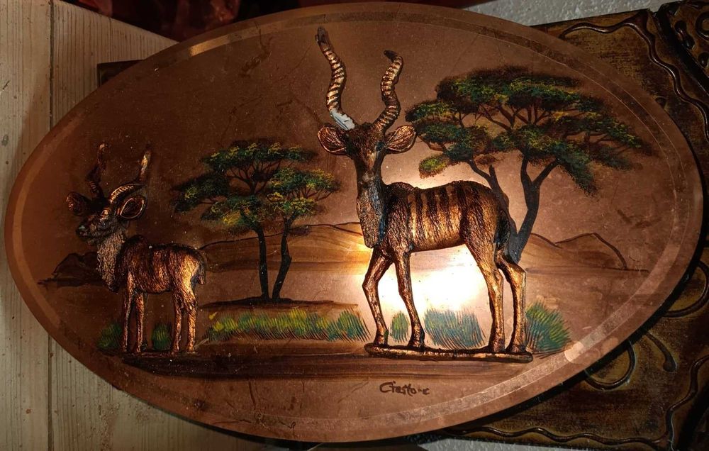 Artesanato africano - Quadros GASTONE em cobre - Animais selvagens