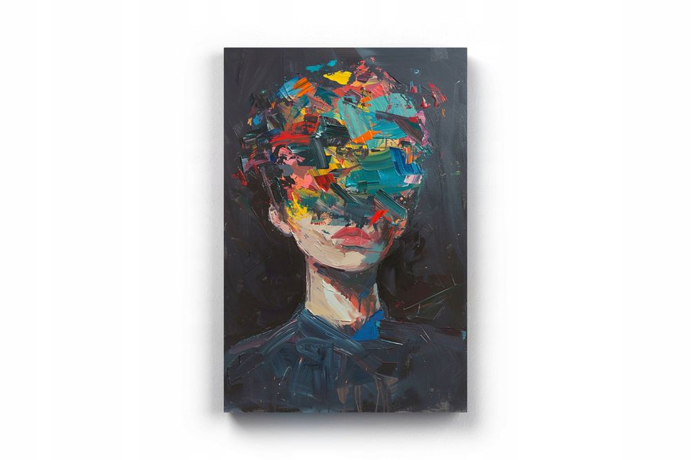 Obraz na płótnie "Abstrakcyjny Portret Kobiety" 80x120 cm