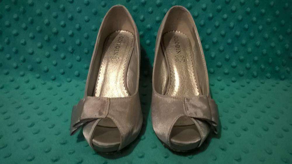 Buty szare srebrne satynowe r. 37