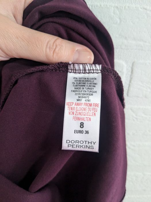 NOWA bluzka Dorothy Perkins r. S/36 – BAWEŁNA i ELASTAN, burgun
