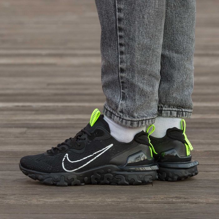 Чоловічі кросівки Nike React Vision "Black/Green" Розміри 40-45