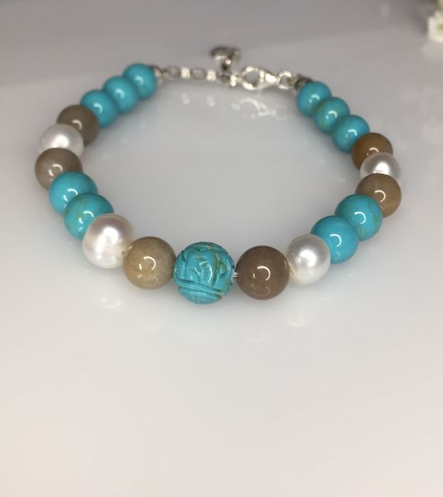 Браслет Thomas Sabo Charm , бирюза,яшма, перли