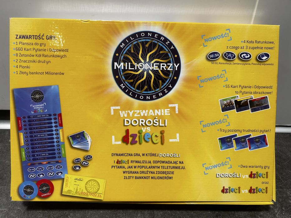 Gra Milionerzy gra milionerzy dorośli vs dzieci gra planszowa milionerzy